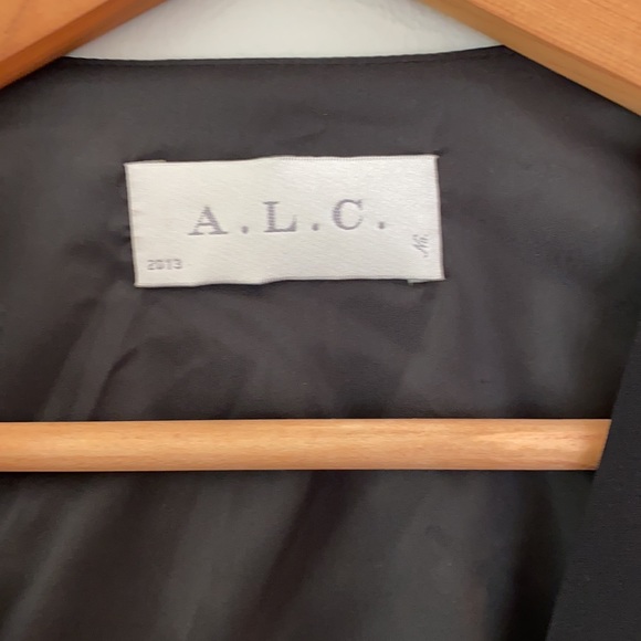 A.L.C. 2013 Black & White Deep Neck Open Back Short Dress Women's Medium - Picture 9 of 12